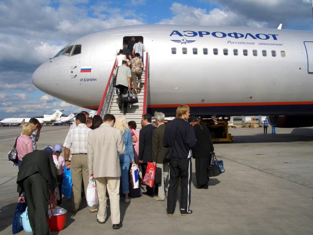 посадка на самолет трап Аэрофлот