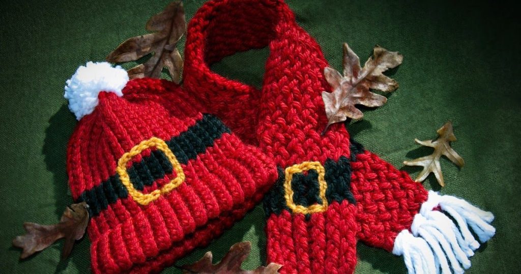 Шарф шапка вязать новогодние